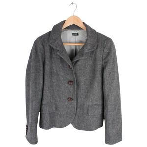 J.Crew Wool Herringbone Blazer Jacket Women's Gray Size Small 4 Button